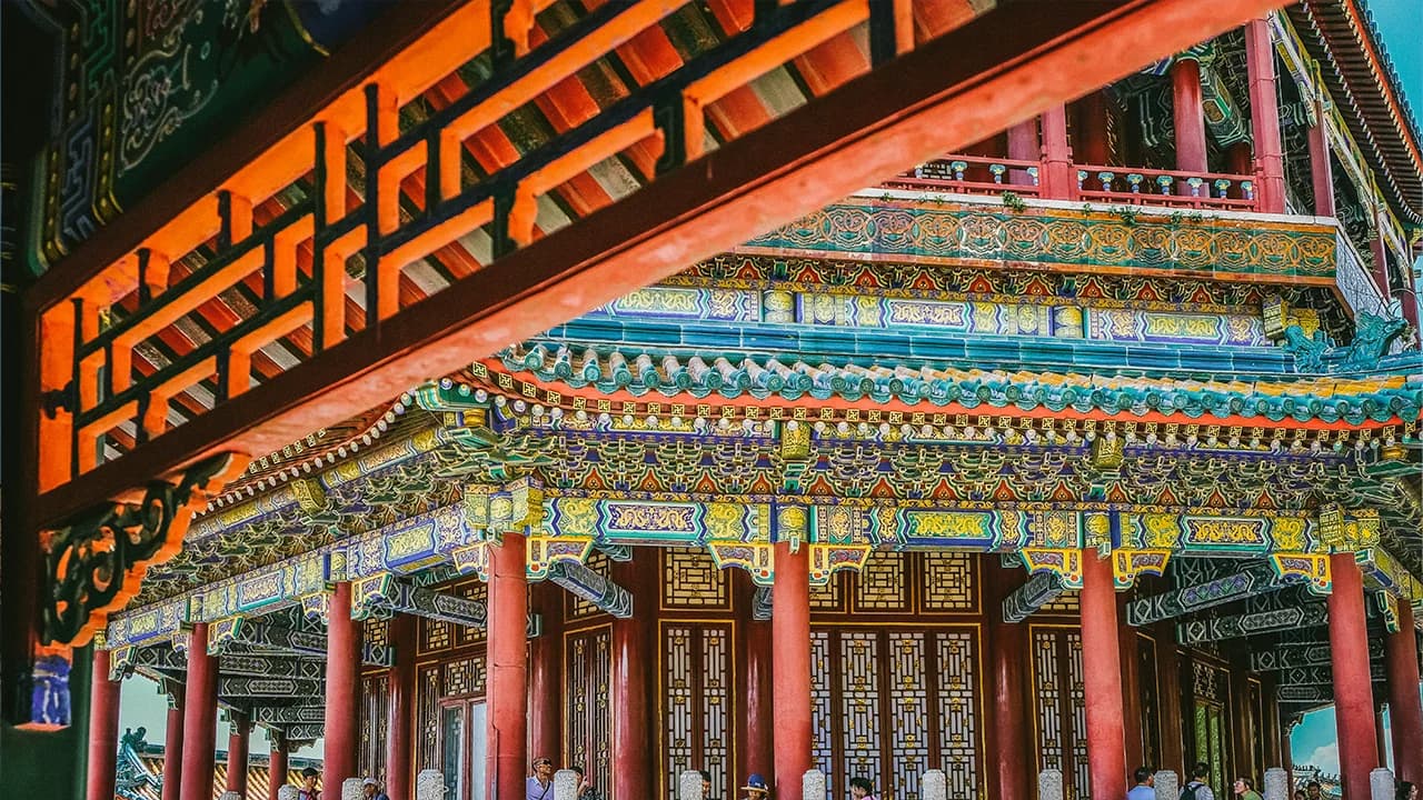 Colourful painted corridor at the Summer Palace